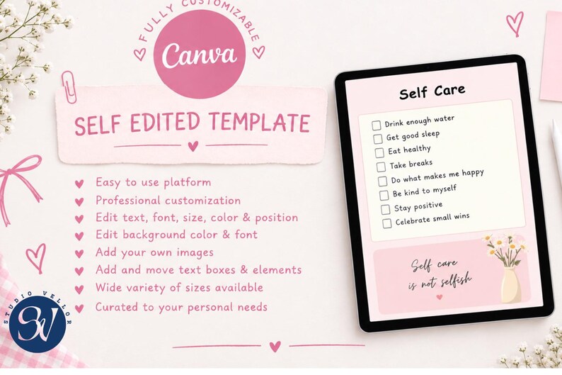 Digital Planner Canva Template, Daily Weekly Monthly Undated Habit ...