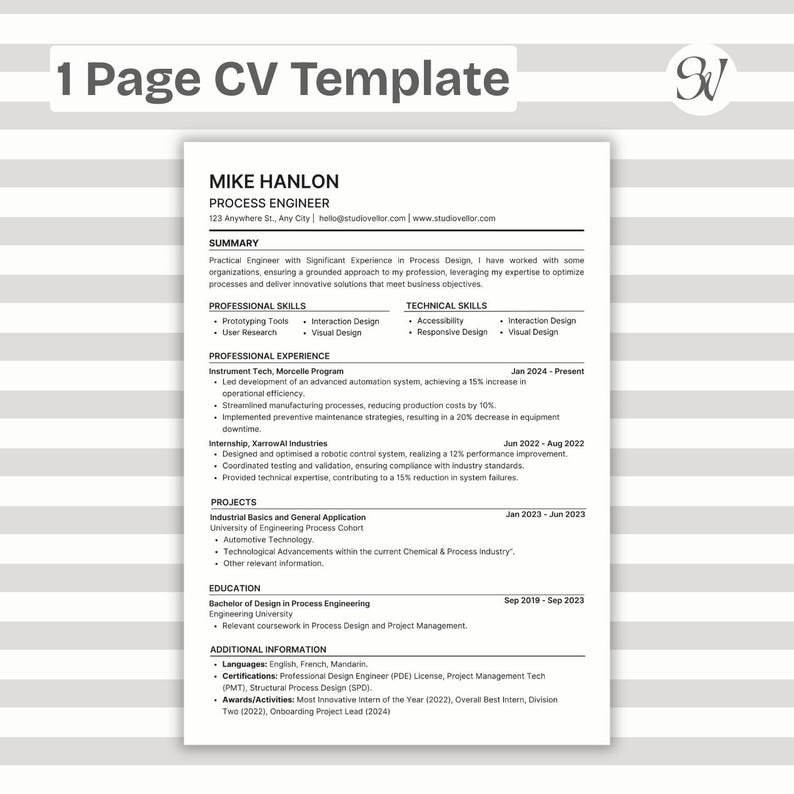 ATS Friendly Resume Template | Professional CV Design | Canva Editable ...