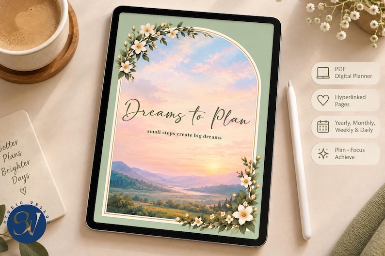 Digital Planner Canva Template, Daily Weekly Monthly Undated Habit ...