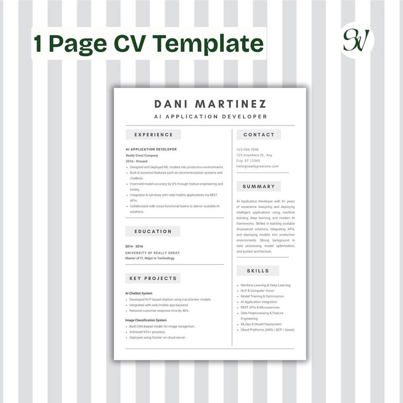 Minimalist Linkedin CV Template Canva Editable, Professional Clean ...