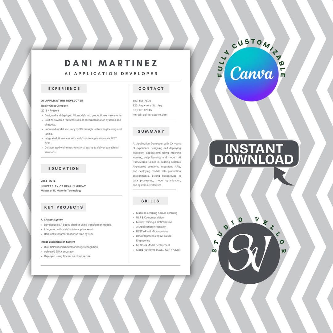 Minimalist Linkedin CV Template Canva Editable, Professional Clean ...