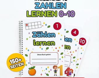 Zahlen lernen Arbeitsheft 0-10, Zahlenraum 10, Punktmarker-Seiten, Montessori Material, Kleinkind Kindergartenkind Vorschule Kita verbinden