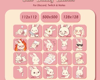 Paquete de emoticonos de conejitos para Discord y Twitch – Descarga digital