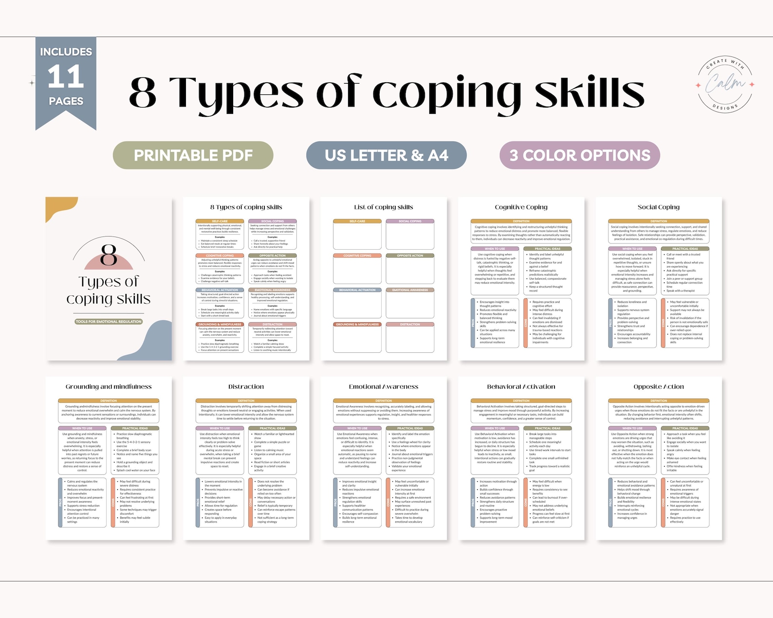 8 Types of Coping Skills, Coping Skills Workbook, Coping Skills, Mental ...