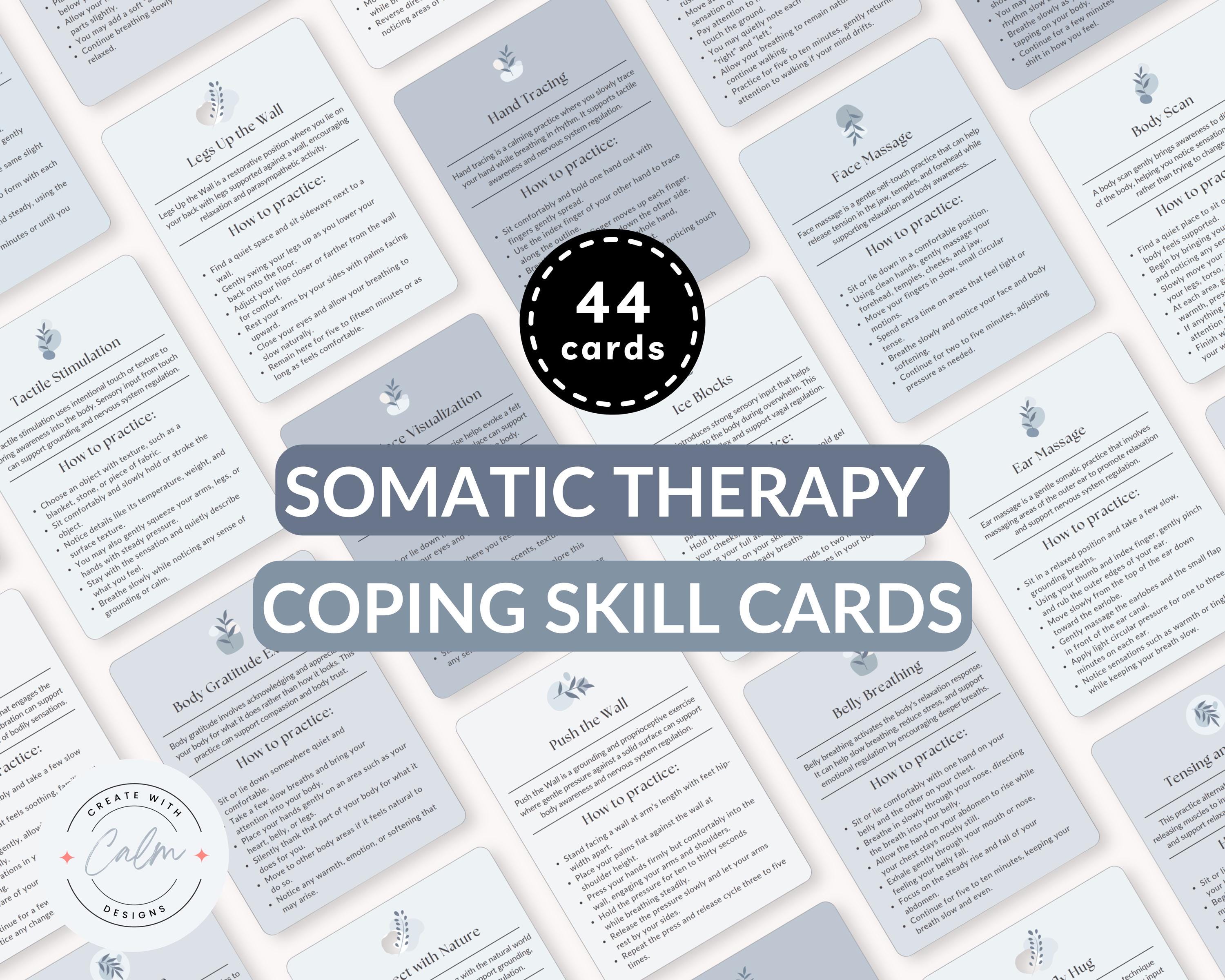Somatic Therapy Coping Skills Cards, Somatic Therapy, Emotional ...