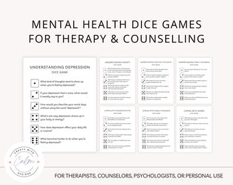 Therapy dice game, Mental health dice game, Counselling game, Teen therapy, Therapy talk game