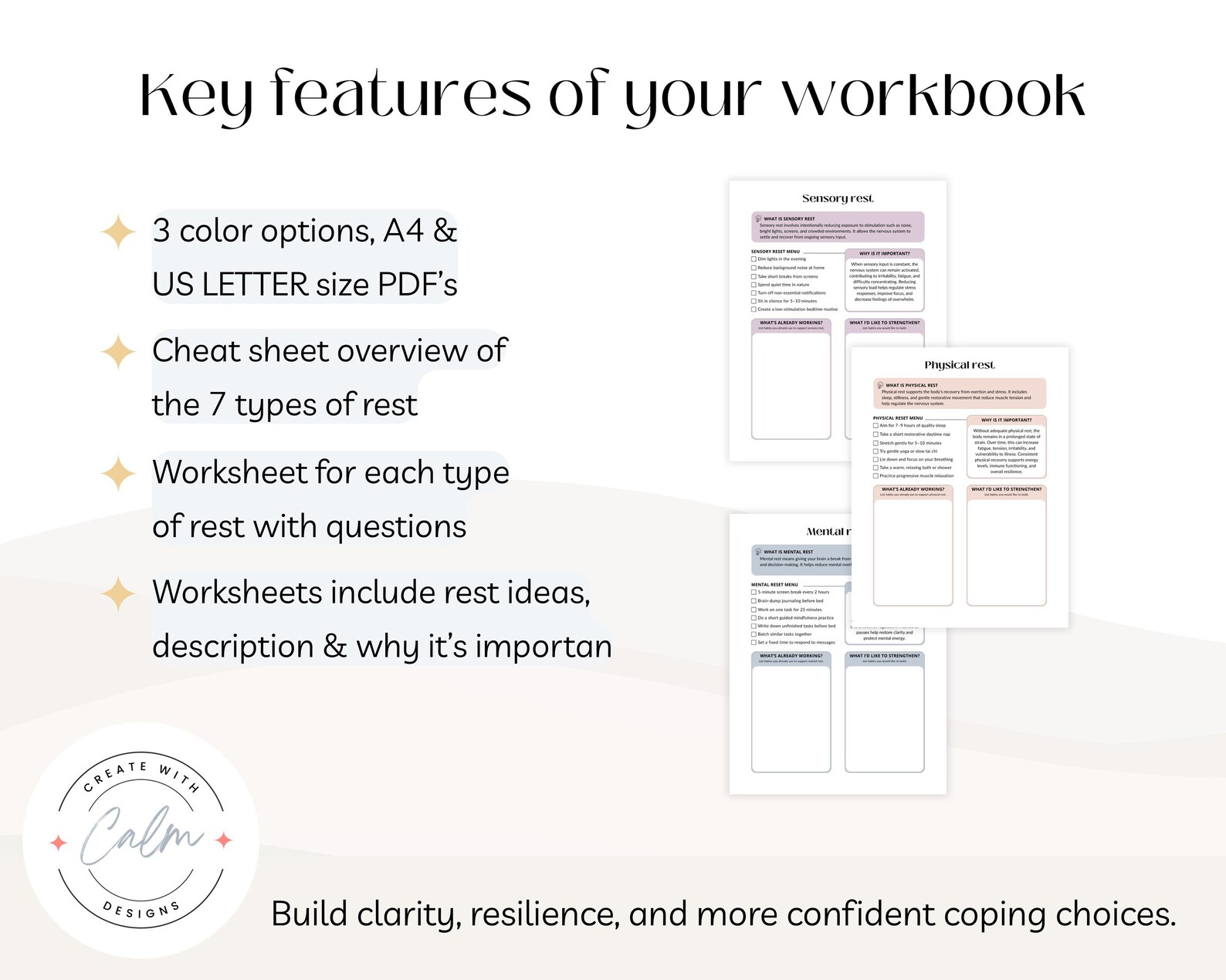7 Types of Rest Workbook, 7 Types of Rest, Self-care Workbook, Self ...