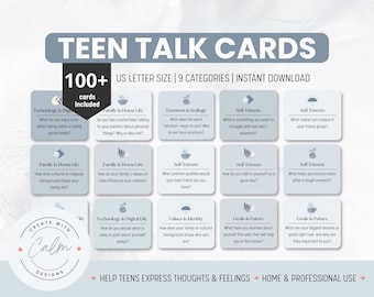 Tarjetas de conversación para adolescentes, Ideas para iniciar conversaciones, Tarjetas de terapia, Tarjetas de terapia para adolescentes, Tarjetas de conversación para adolescentes