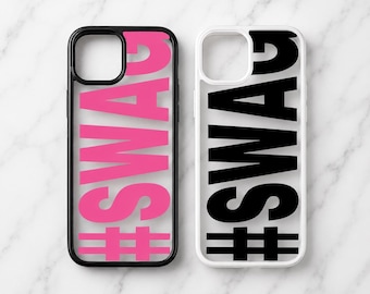 Custodia Y2K (SWAG) per iPhone compatibile con iPhone 12, 13, 14, 15, 16 e 17 Mini Plus Pro Pro Max | Custodia trasparente streetwear