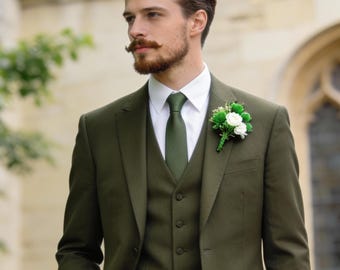 メンズスーツ オリーブグリーンスーツ - メンズウェディングスーツ