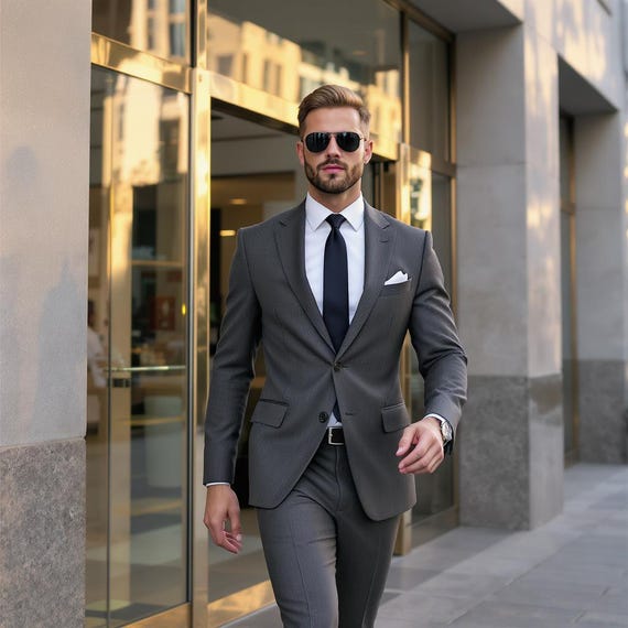 grey formal dress for men Summer /Spring Light Gray Formal Men's Dress Dinner Suits,Prom Suits Wedding Party Tuxedo for Groom 3 Pieces CB0610 4XL / as picture