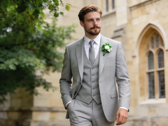 Light Gray Wedding Suit for Men