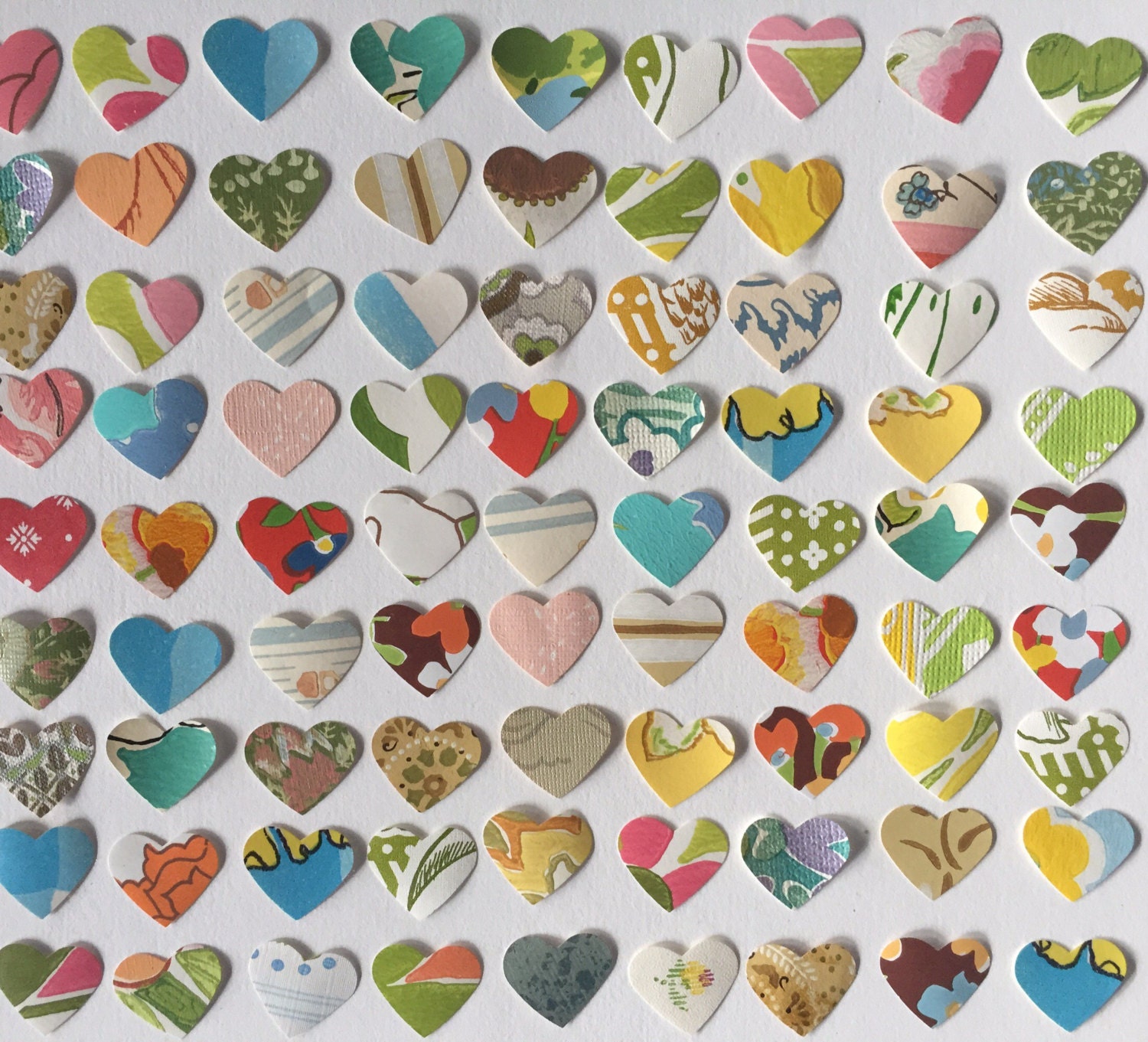 1960s Vintage wallpaper 100 vintage hearts die cut/ paper | Etsy