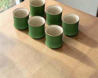 Ceramic Bamboo Kung Fu Tea Set, Jingdezhen Green Gongfu Teaware, Zen Home Decor