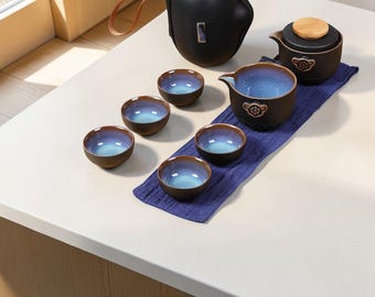 Handmade Porcelain Gaiwan Tea Set, Minimalist Gongfu Brewing Teaware, Chinese Ceremony Set