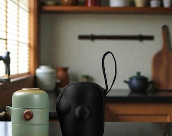 Handmade Japanese Porcelain Tea Set: Minimalist Zen Kungfu Teapot