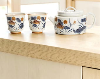 Handmade Ceramic Kung Fu Tea Set, Traditional Chinese Gongfu Teaware, Teapot Cups Gift