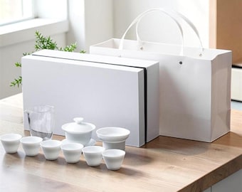 Ice Jade Porcelain Gaiwan Tea Set, Dehua White Ceramic Gongfu Teaware, Chinese Tea Ceremony