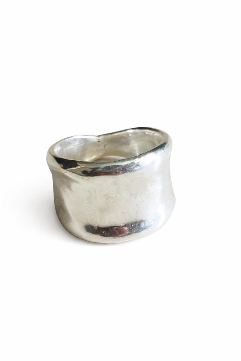Chunky 925 Sterling Silver Dome Ring: Thick Bold Solid Minimalist Ring ...