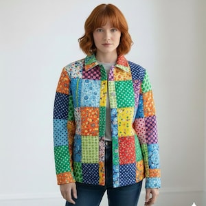 PDF-mönster för quiltad lapptäcksjacka – Nybörjarvänligt sömnadsmönster – Direkt nedladdning – Quiltad jacka för dam bild 4