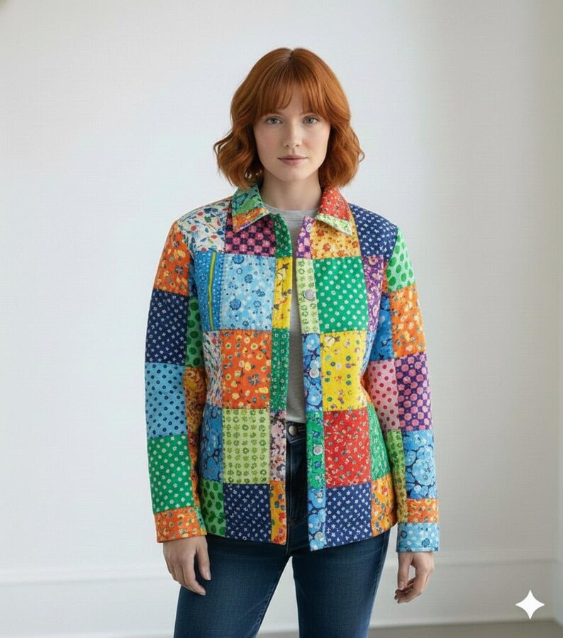 PDF-mönster för quiltad lapptäcksjacka – Nybörjarvänligt sömnadsmönster – Direkt nedladdning – Quiltad jacka för dam bild 4