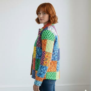 PDF-mönster för quiltad lapptäcksjacka – Nybörjarvänligt sömnadsmönster – Direkt nedladdning – Quiltad jacka för dam bild 2