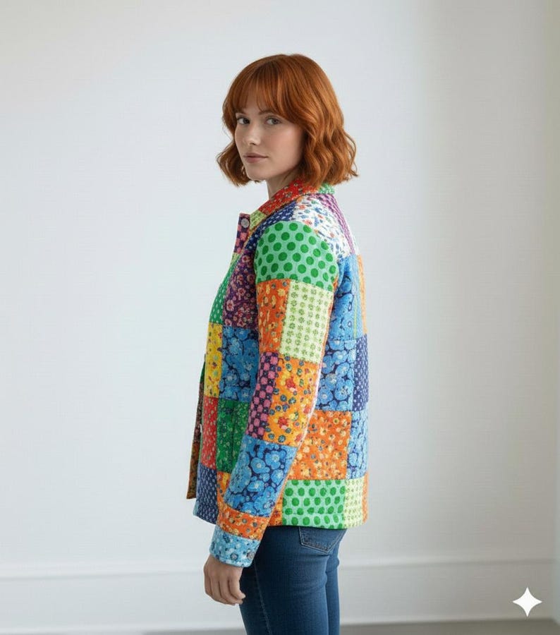 PDF-mönster för quiltad lapptäcksjacka – Nybörjarvänligt sömnadsmönster – Direkt nedladdning – Quiltad jacka för dam bild 2
