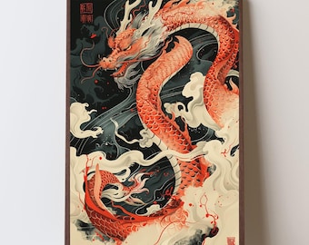 Dragon Poster - Japanese Style Wall Art Print