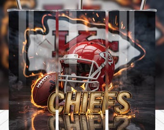 Best Selling Chiefs 20oz Skinny Tumbler Wrap PNG | Football Sports Mascot Sublimation Design | Tumbler Wrap for Sublimation | Digital File