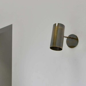 Mid Century Raw Brass Adjustable Spotlight: Modern Wall/Ceiling Light Fixture