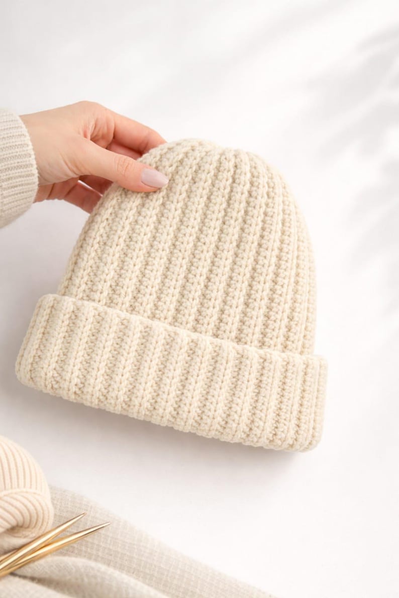 Crochet Ribbed Beanie Pattern – Easy Winter Hat PDF for Beginners ...