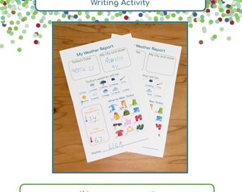 Weather Report Printable for Preschool & Kindergarten, Science + Writing