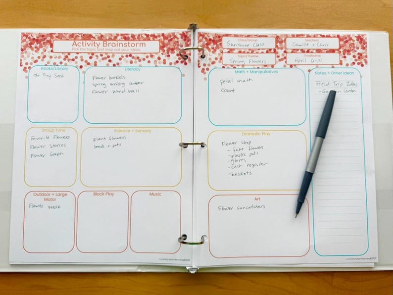 Preschool Activity Brainstorm Bundle – Single & Two Page Printables ...
