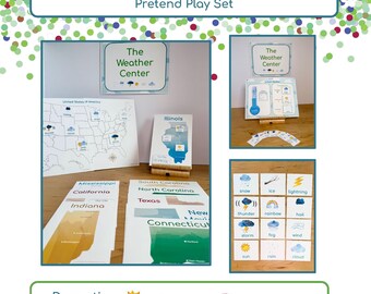 Weather Center Dramatic Play, Printable Science and Literacy, Preschool, Homeschool, Kindergarten