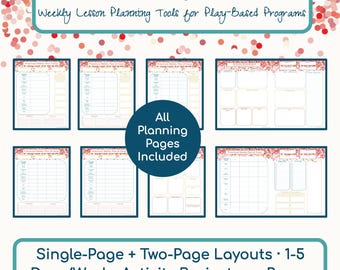Preschool Planning Mega Bundle – Weekly Lesson Plans and Activity Brainstorms – Single & Two-Page Tools