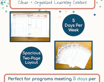 Preschool Weekly Lesson Plan – 5 Days Per Week Printable – Two-Page Planning Tool
