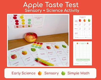 Apple Taste Test: Preschool Science Sensory Activity, Apple Graphing Printable, Pre-K Kindergarten