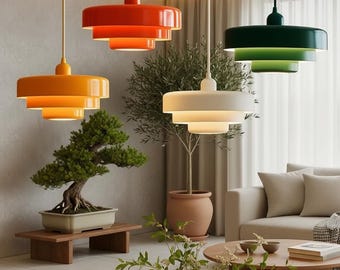 Nordic Aluminum Pendant Light – Medieval Scandinavian Hanging Ceiling Lamp for Living Room, Dining Room, Bedroom or Bar