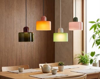 Nordic Glass Stone Pendant Light – Modern Scandinavian Hanging Lamp E27 for Living Room, Dining Room, Bedroom or Bar