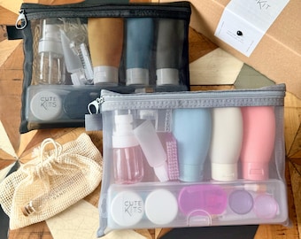 Honeymooners Travel Light Cosmetics kit: A travel essentials gift set, hen or bachelorette gift, wanderlust couples gift, just married set