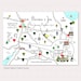 Printable Custom Map Wedding Invitation, Save the Date or Info Card Colour Accent Party ...