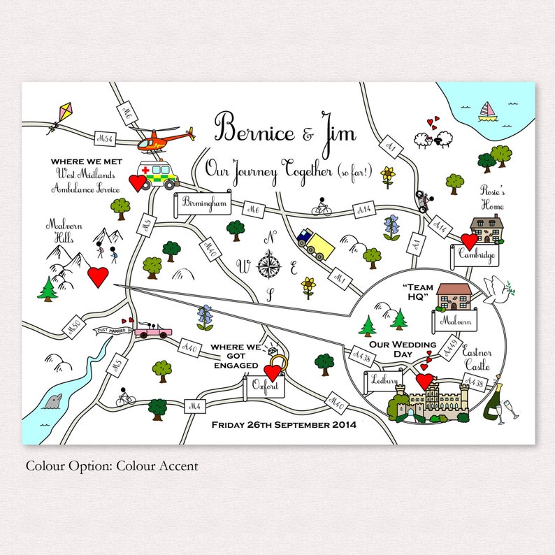 Printable Custom Map Wedding Invitation, Save the Date or Info Card ...