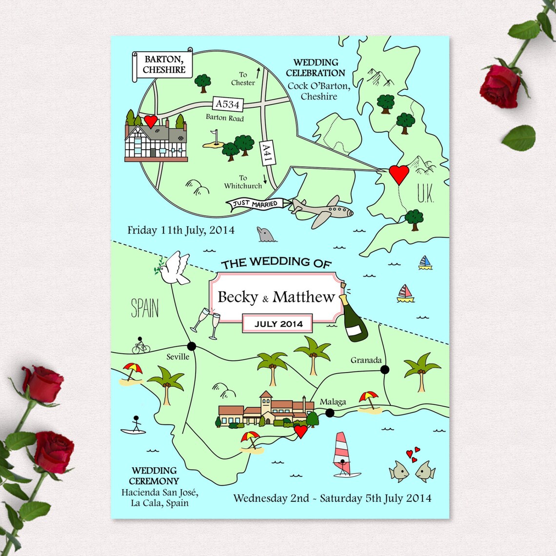 Custom Map Destination Wedding Invitation or Save the Date | Barbados ...
