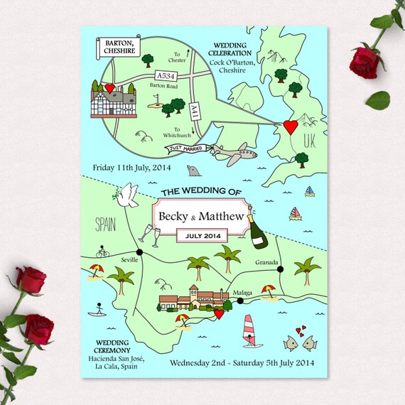 Custom Map Destination Wedding Invitation Or Save The Date Etsy