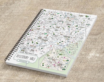 Aylesbury Vale Notebook | map gift | Leighton Buzzard | Bicester | Buckingham | Bletchley | Dunstable | Milton Keynes