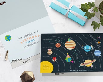 Solar System facts and funny space birthday card | Space | The Planets | Astronomy | Funny space card | Saturn | the Sun | Jupiter | Moon