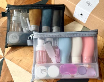 Couples Travel Light Cosmetics kit : A travel essentials gift set, anniversary gift, vows renewal gift, couples present, cabin bag travel