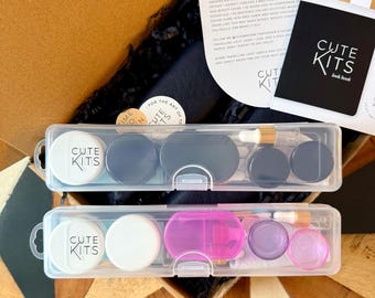 Couples Compact Travel Light Cosmetics kit: A travel essentials gift set, anniversary gift, travel lovers, vows renewal gift, hers and hers