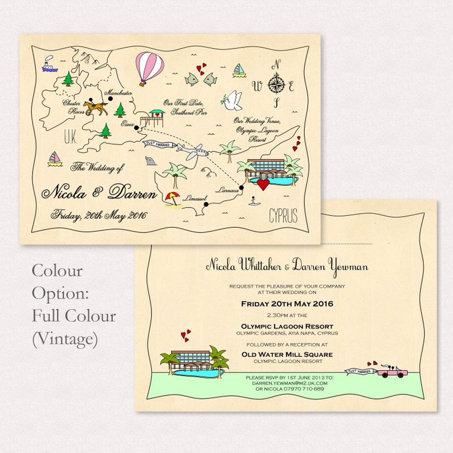 Printable Custom Map Wedding Invitation, Save the Date or Info Card - Colour Accent | Party ...
