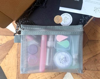 Makeup Travel Light kit | Hand luggage travellers compact essentials makeup travel set. Birthday or Christmas gift for frequent travellers